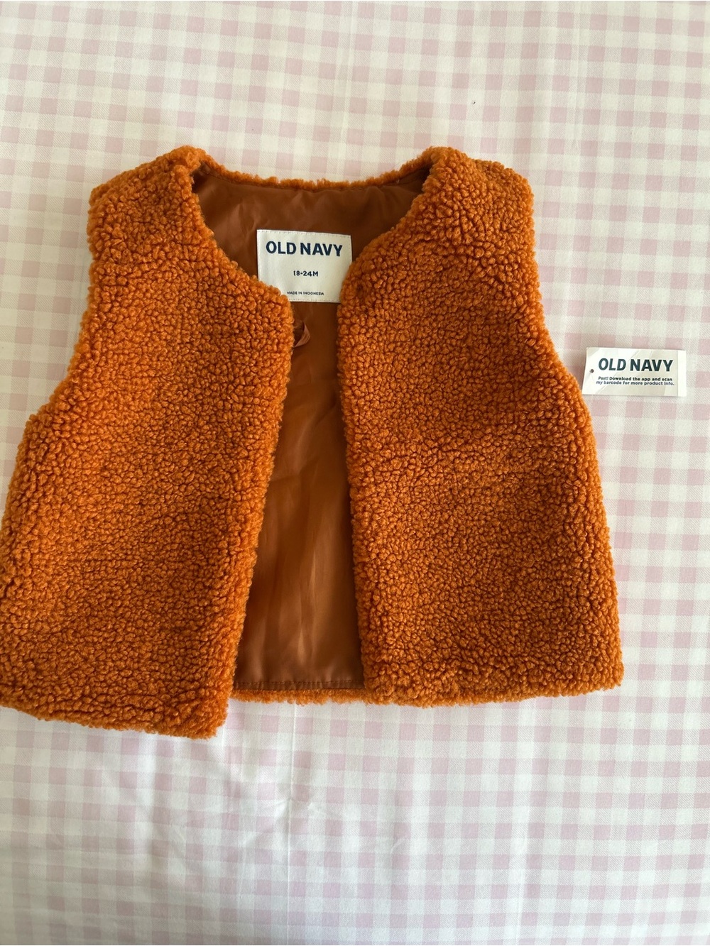 Old Navy Orange Toddler Sherpa Vest